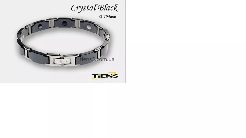 Титановый магнитный браслет черного цвета
